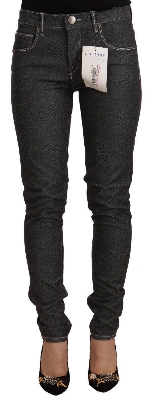 Acht Black Low Waist Skinny Denim Slim Fit Jeans - Hilstor
