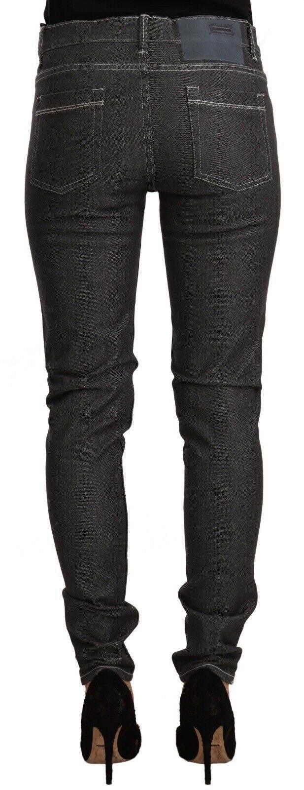 Acht Black Low Waist Skinny Denim Slim Fit Jeans - Hilstor
