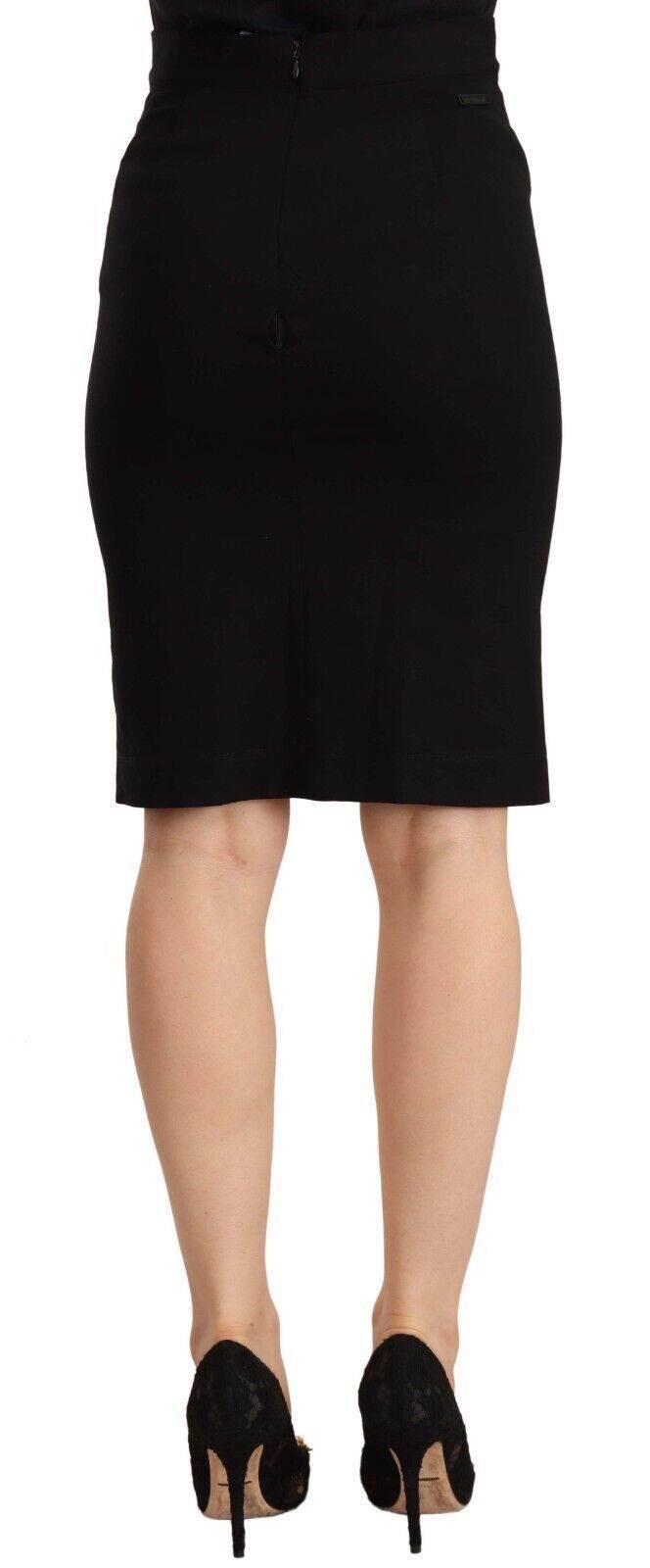 GF Ferre Chic High-Waisted Pencil Skirt in Black - Hilstor