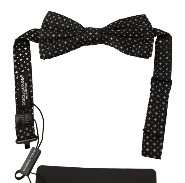 Dolce & Gabbana Black 100% Silk Adjustable Neck Papillon Tie - Hilstor