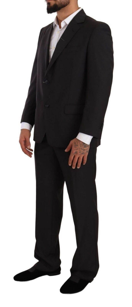 Domenico Tagliente Gray Polyester Single Breasted Formal Suit - Hilstor