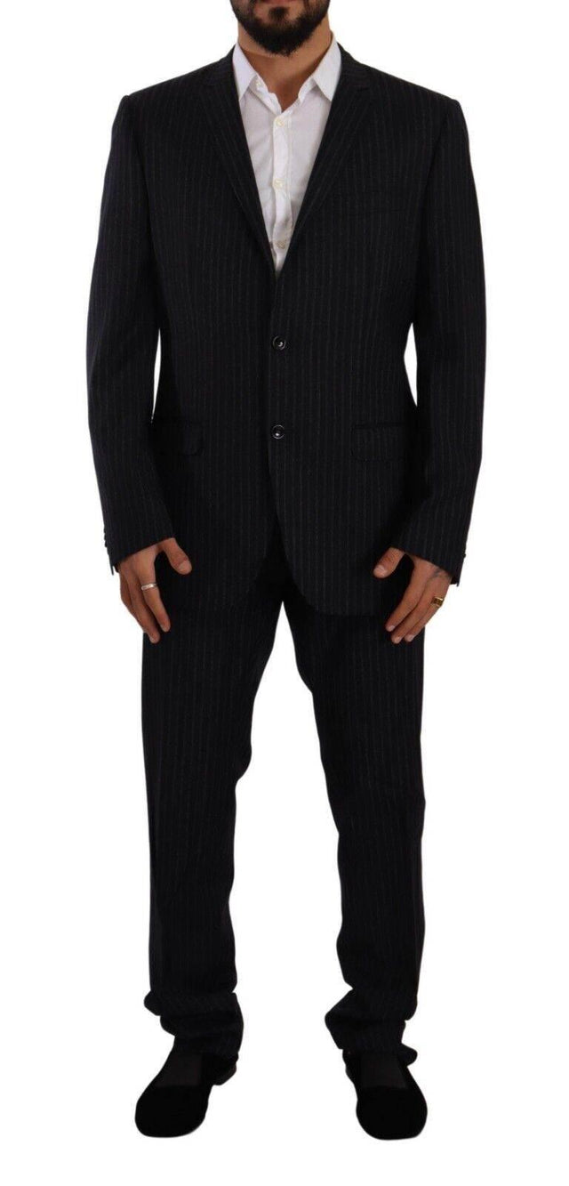 Domenico Tagliente Gray Polyester Single Breasted Formal Suit - Hilstor
