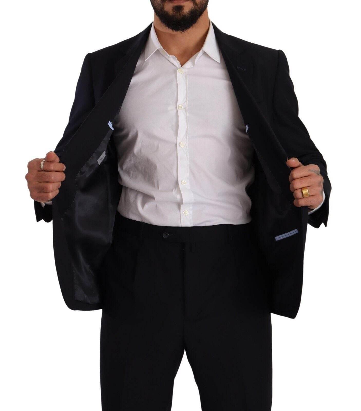 Domenico Tagliente Blue Polyester Single Breasted Formal Suit - Hilstor