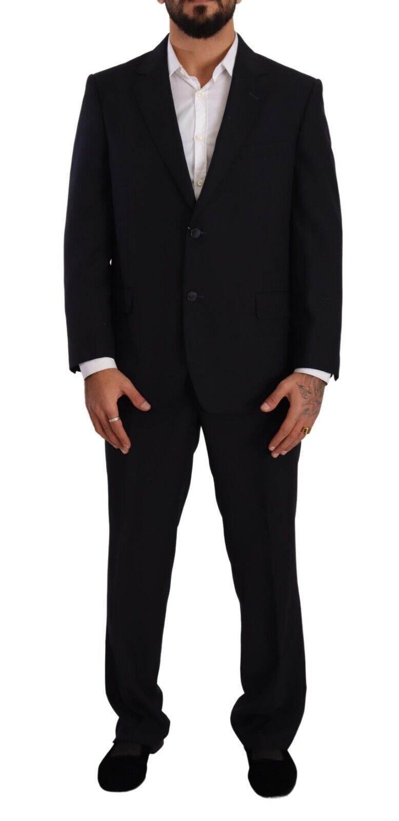Domenico Tagliente Blue Polyester Single Breasted Formal Suit - Hilstor