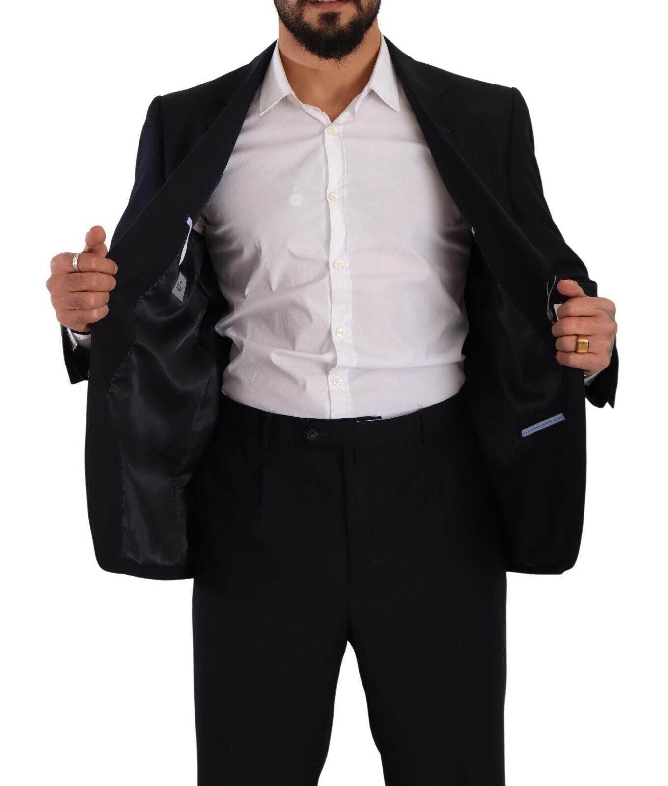 Domenico Tagliente Blue Polyester Single Breasted Formal Suit - Hilstor