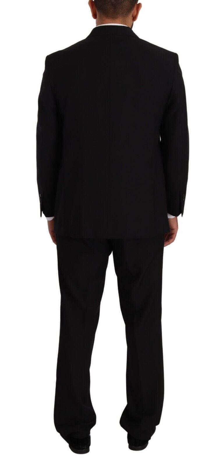 Domenico Tagliente Black Polyester Single Breasted Formal Suit - Hilstor