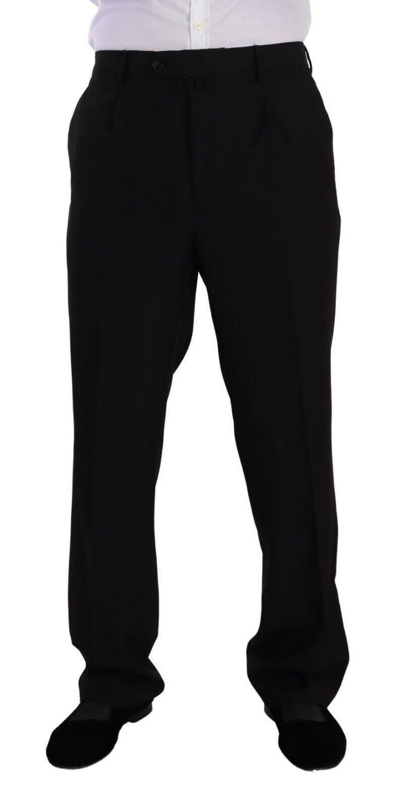 Domenico Tagliente Black Polyester Single Breasted Formal Suit - Hilstor