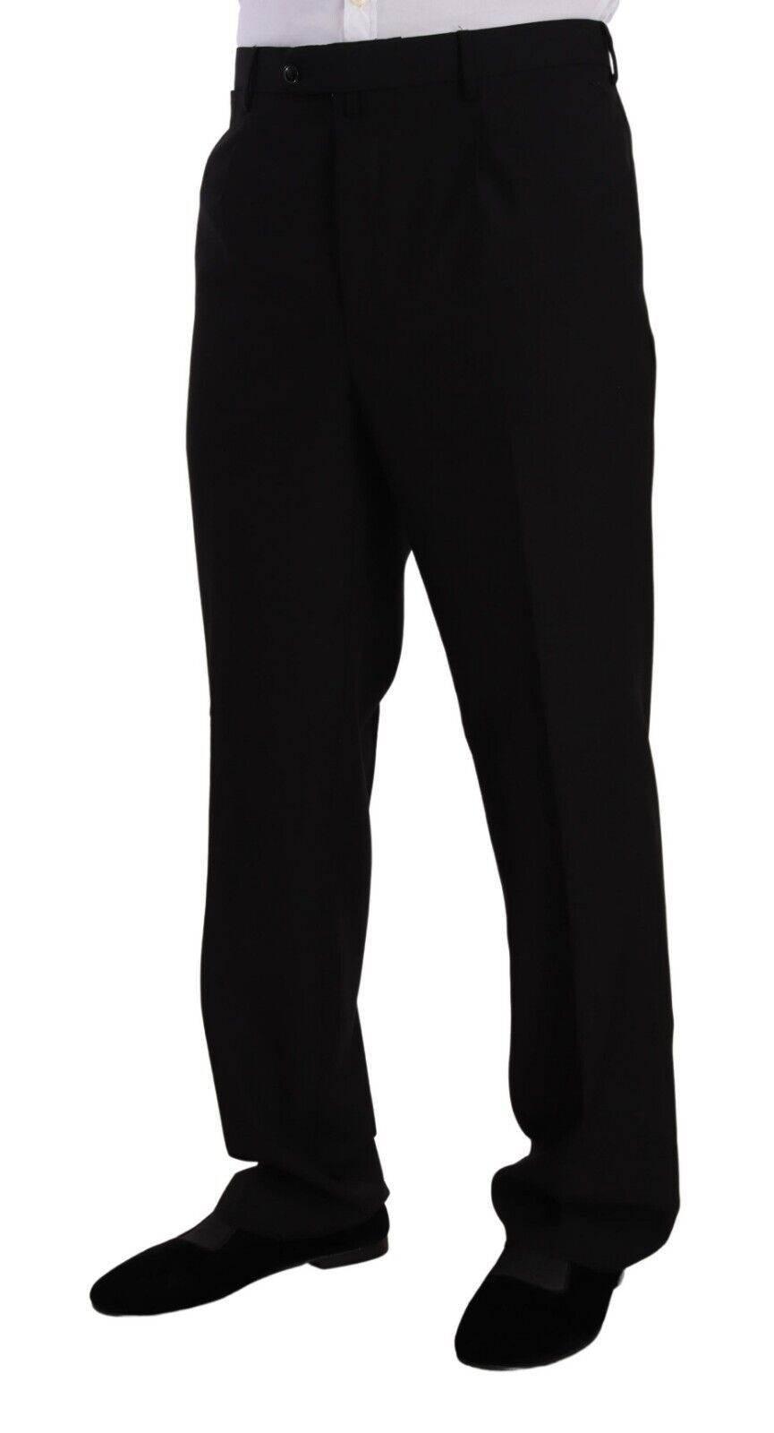 Domenico Tagliente Black Polyester Single Breasted Formal Suit - Hilstor