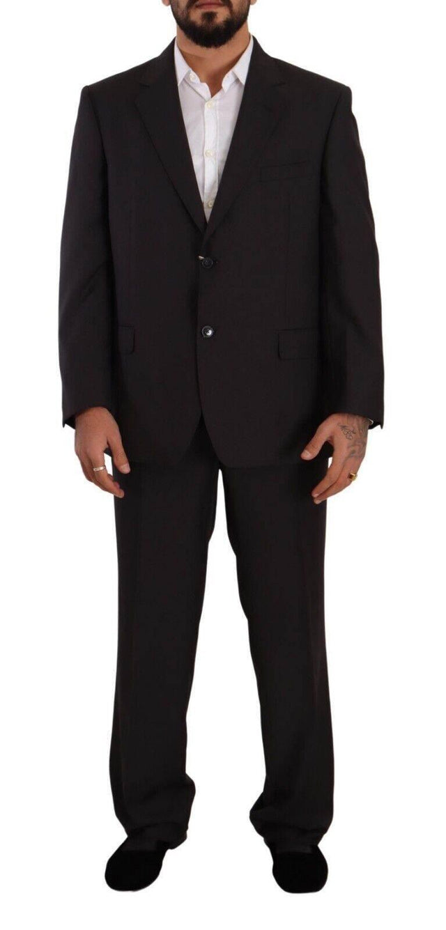 Domenico Tagliente Gray Polyester Single Breasted Formal Suit - Hilstor