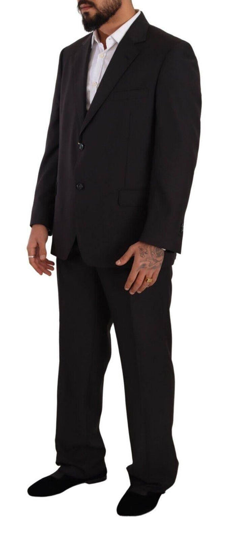 Domenico Tagliente Gray Polyester Single Breasted Formal Suit - Hilstor