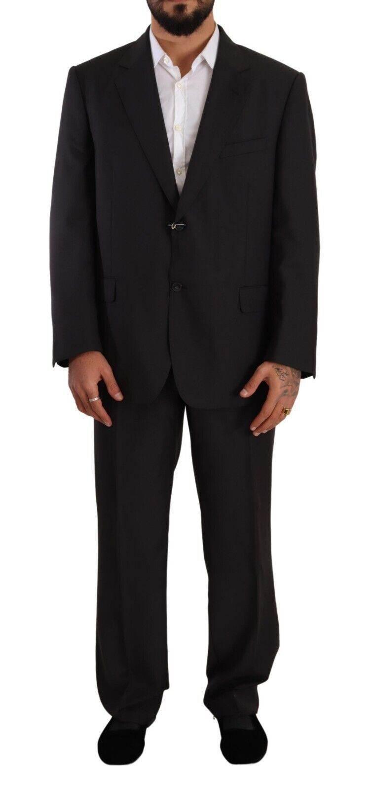 Domenico Tagliente Gray Polyester Single Breasted Formal Suit - Hilstor