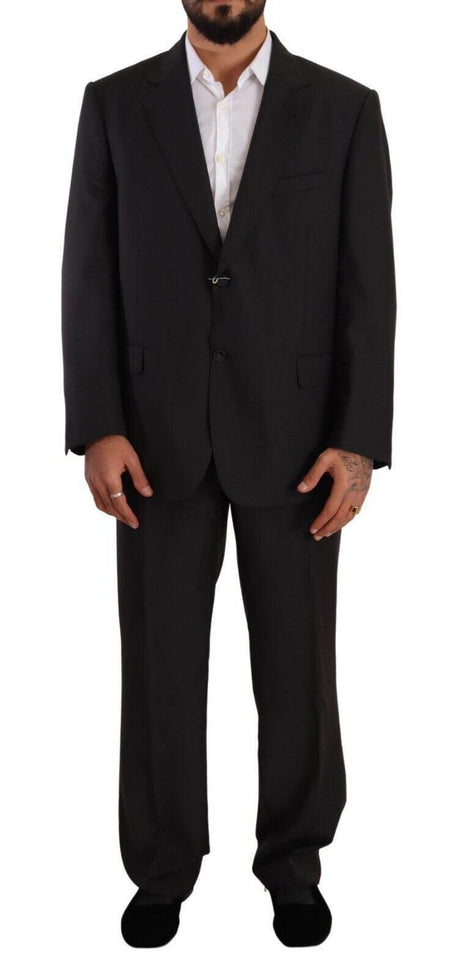 Domenico Tagliente Gray Polyester Single Breasted Formal Suit - Hilstor