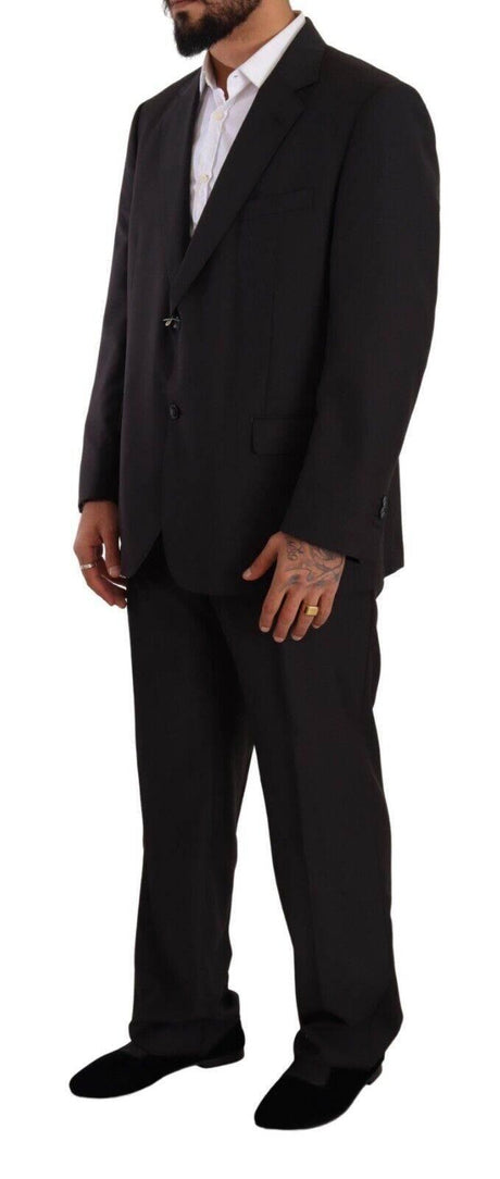 Domenico Tagliente Gray Polyester Single Breasted Formal Suit - Hilstor