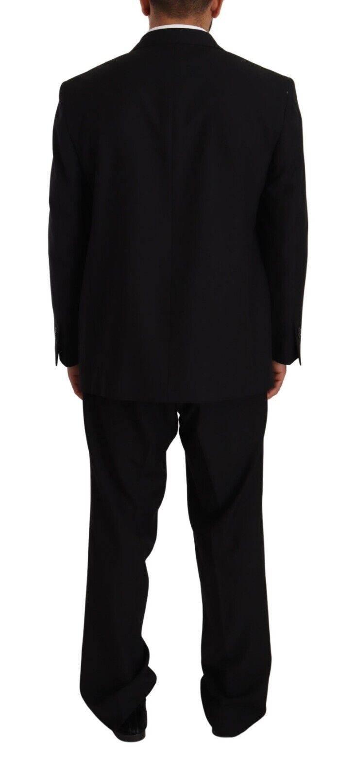 Domenico Tagliente Black Polyester Single Breasted Formal Suit - Hilstor