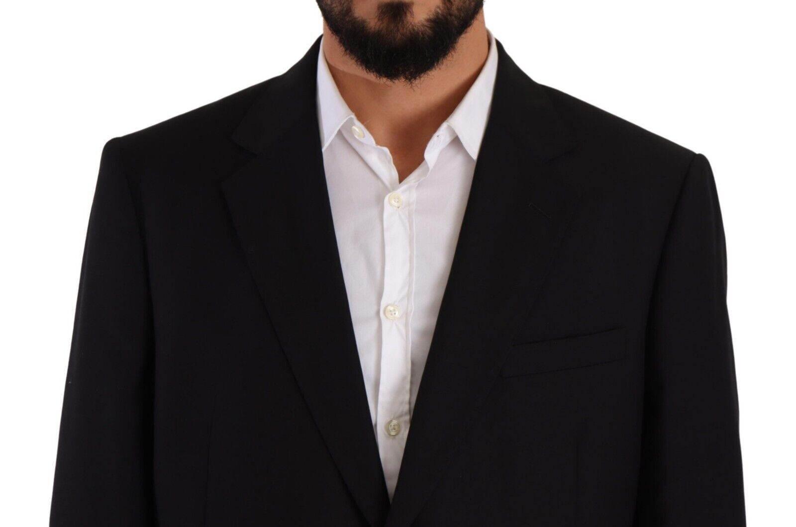 Domenico Tagliente Black Polyester Single Breasted Formal Suit - Hilstor