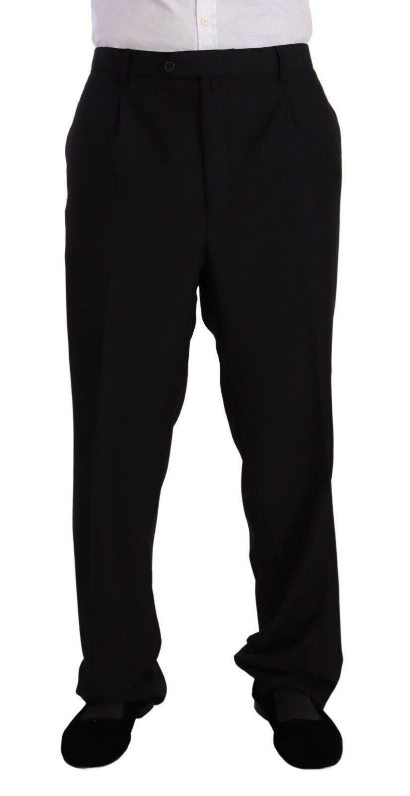 Domenico Tagliente Black Polyester Single Breasted Formal Suit - Hilstor