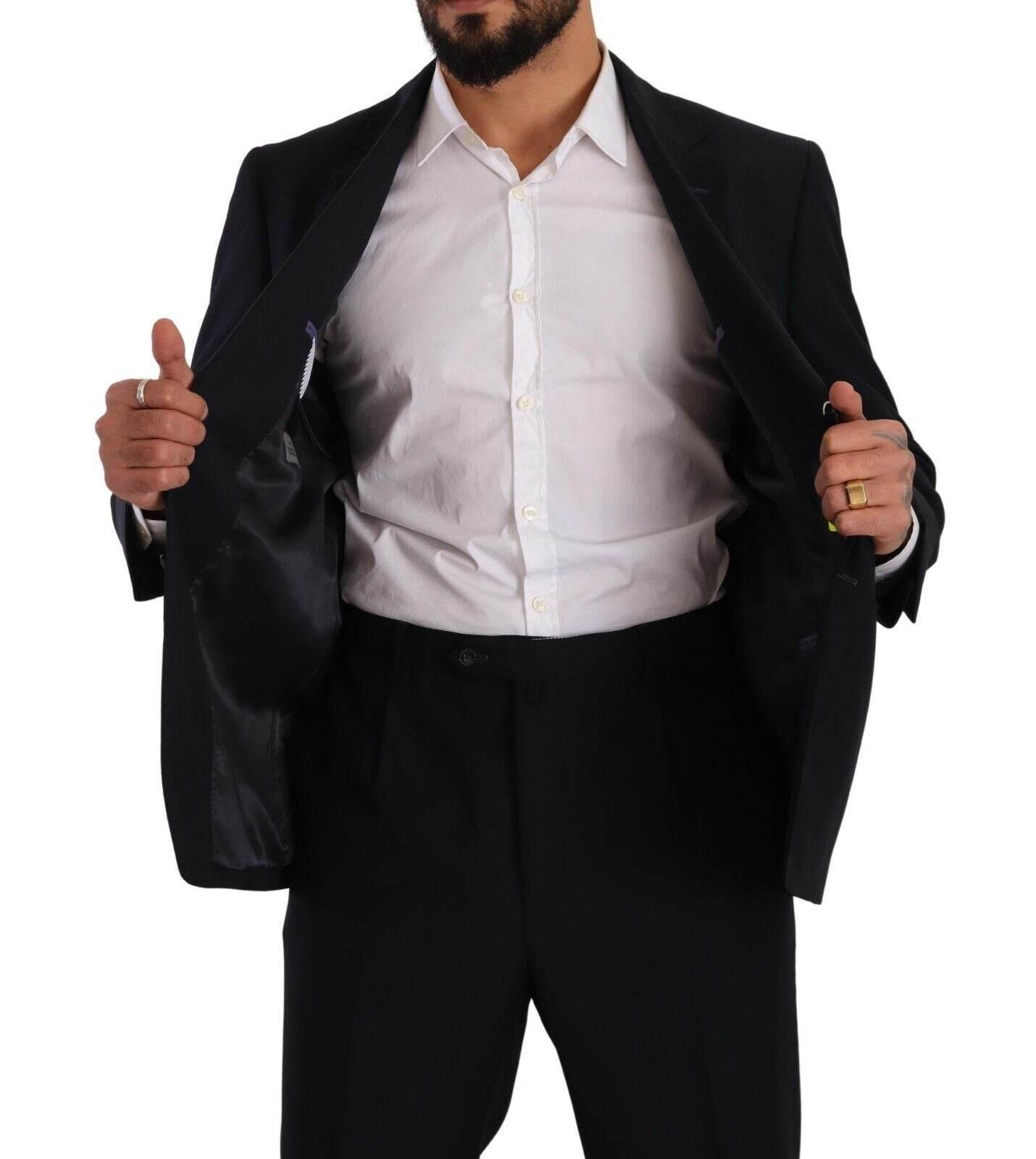 Domenico Tagliente Blue Polyester Single Breasted Formal Suit - Hilstor