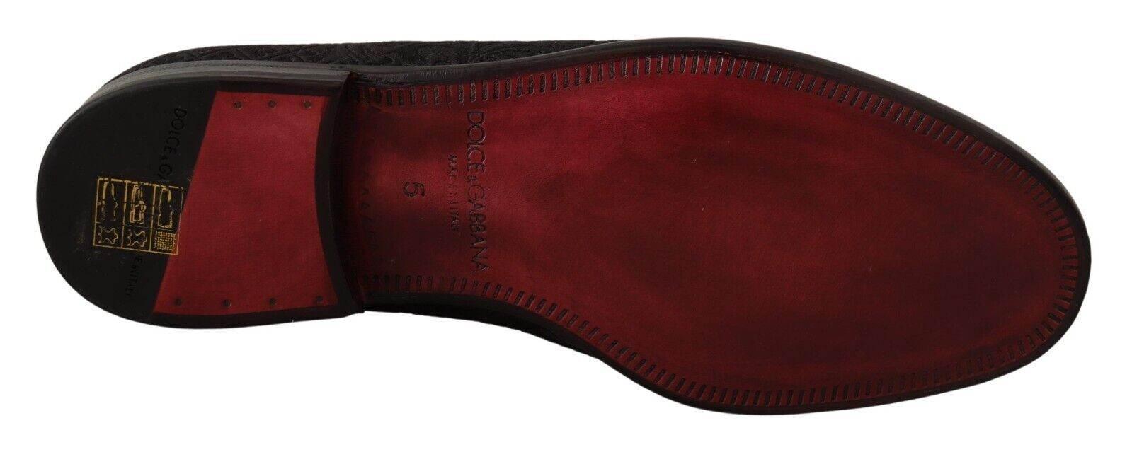 Dolce & Gabbana Black Floral Brocade Slippers - Hilstor