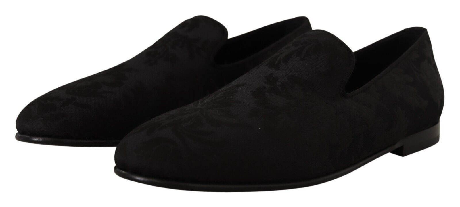 Dolce & Gabbana Elegant Jacquard Slide On Loafers Flats - Hilstor