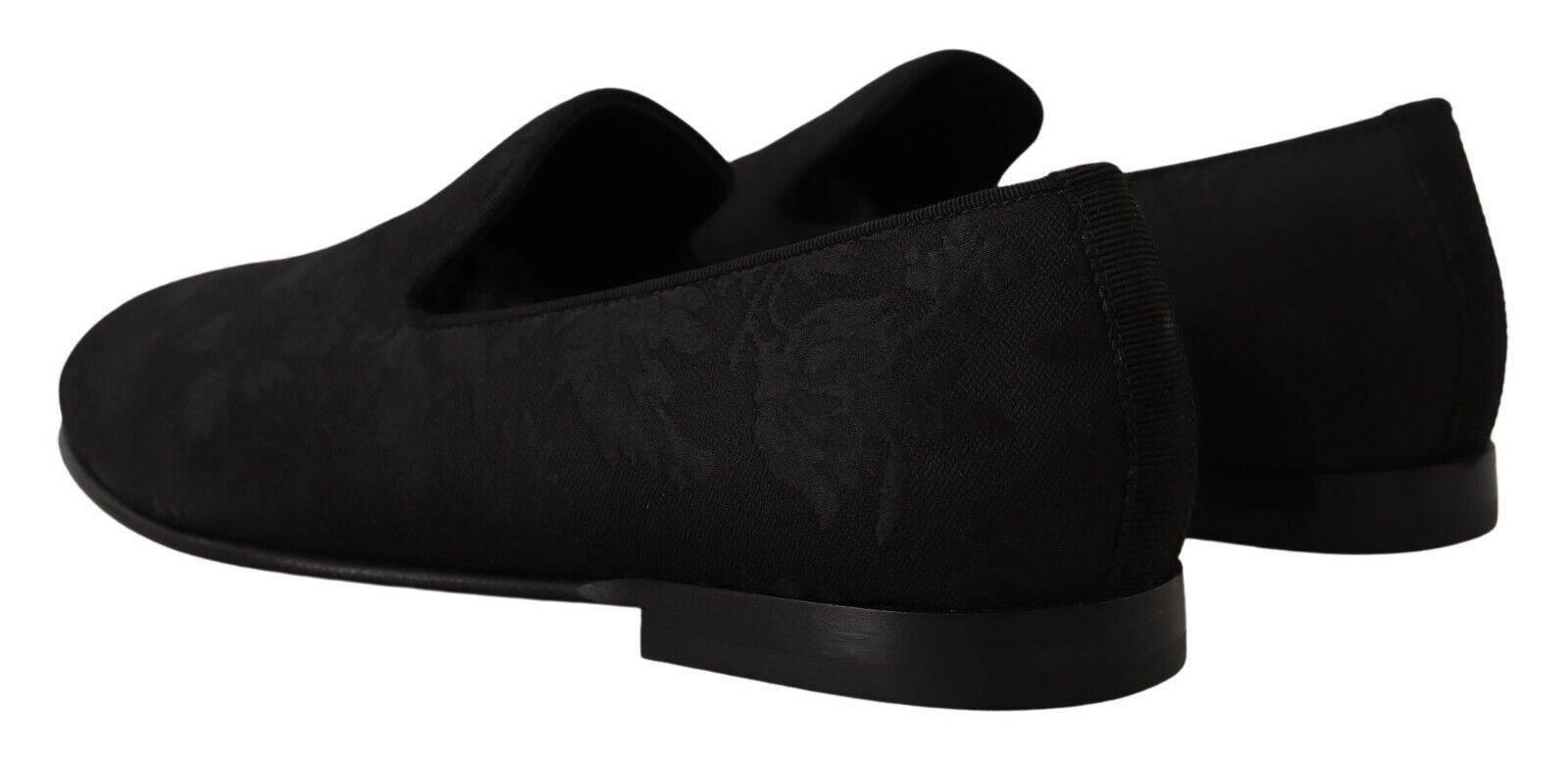 Dolce & Gabbana Elegant Jacquard Slide On Loafers Flats - Hilstor