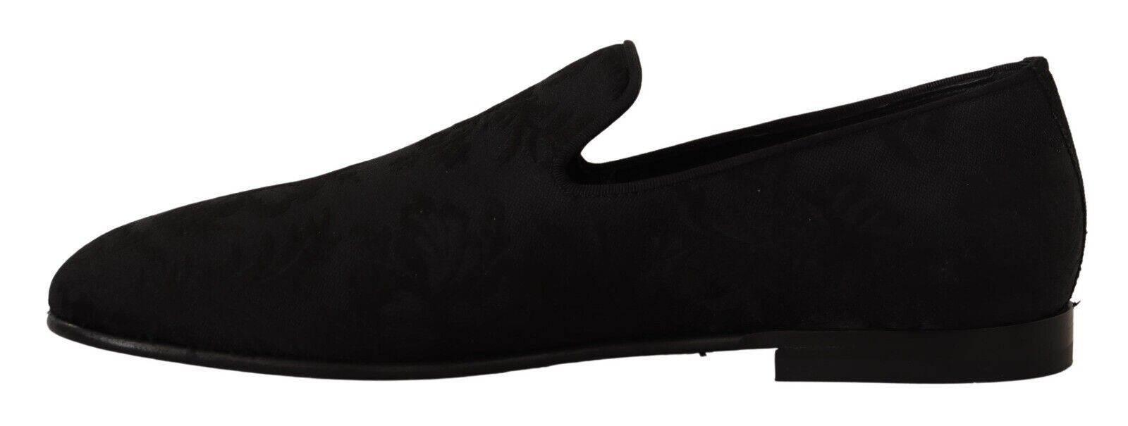 Dolce & Gabbana Elegant Jacquard Slide On Loafers Flats - Hilstor