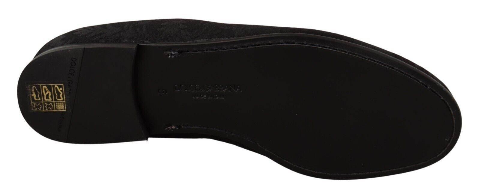 Dolce & Gabbana Elegant Jacquard Slide On Loafers Flats - Hilstor