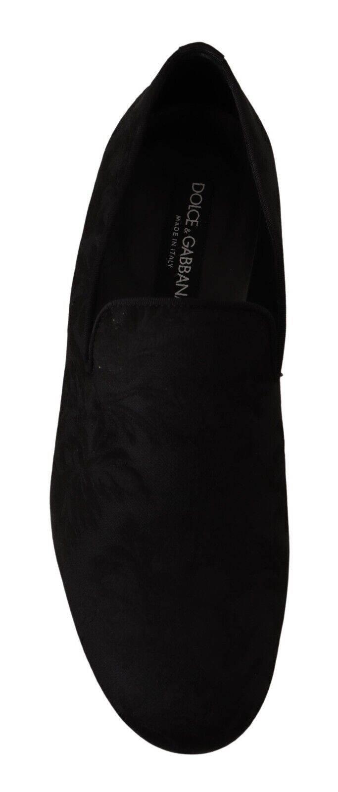 Dolce & Gabbana Elegant Jacquard Slide On Loafers Flats - Hilstor