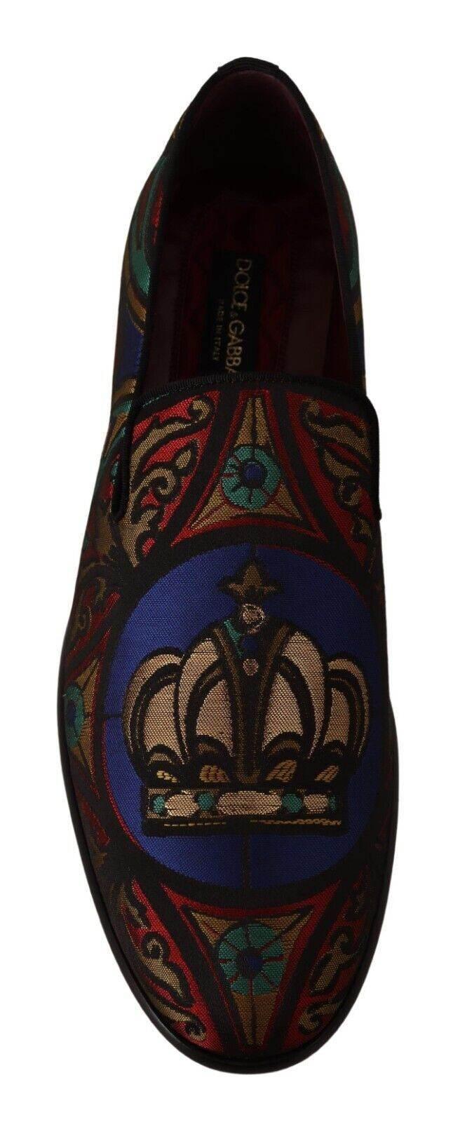 Dolce & Gabbana Multicolor Jacquard Slide-On Loafer Slippers - Hilstor