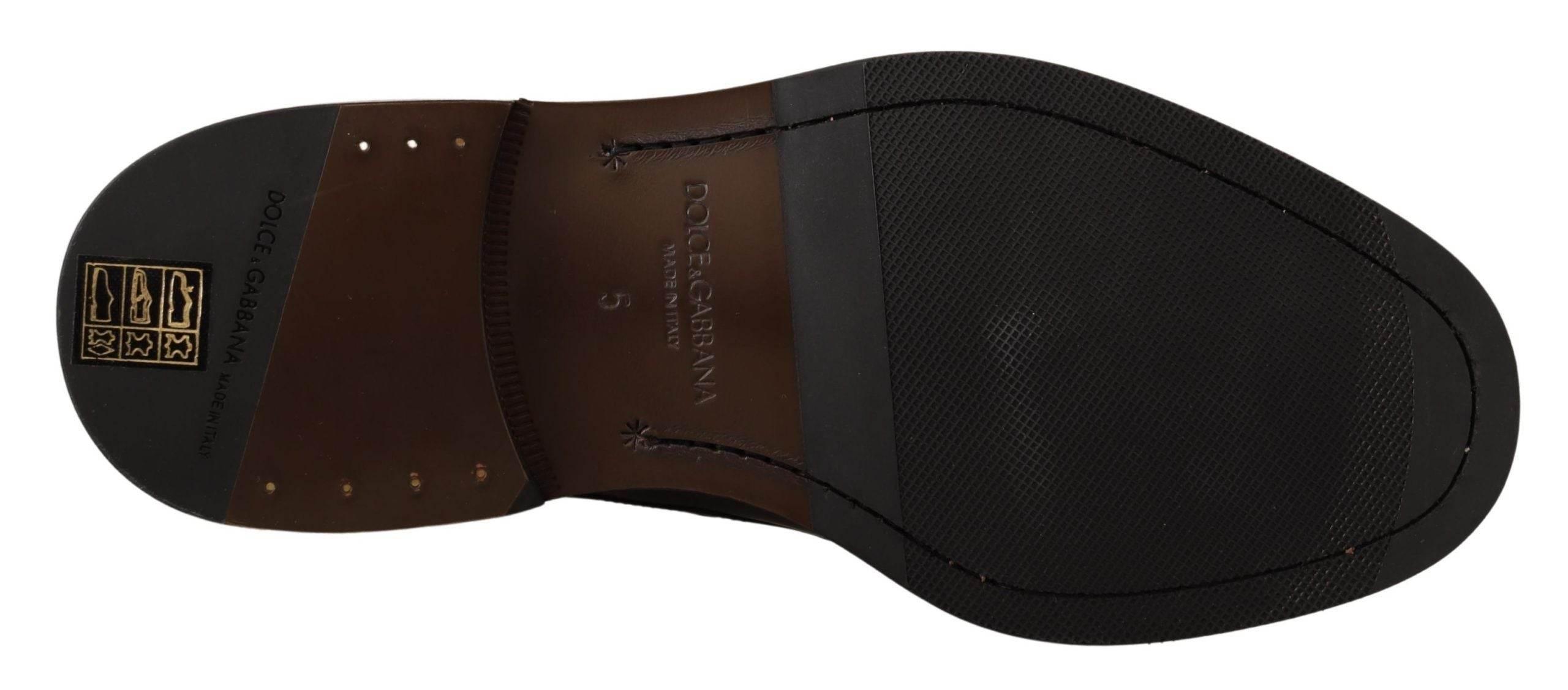 Dolce & Gabbana Elegant Black Derby Dress Shoes - Hilstor