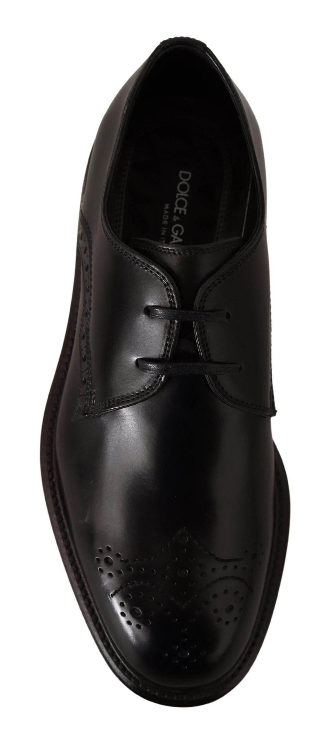 Dolce & Gabbana Elegant Black Derby Dress Shoes - Hilstor