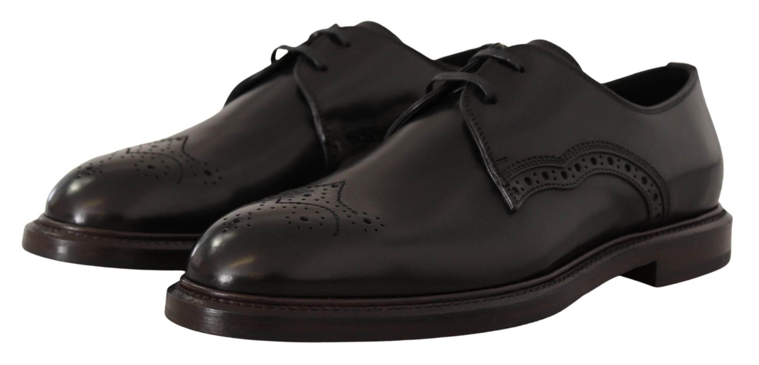 Dolce & Gabbana Elegant Black Derby Dress Shoes - Hilstor