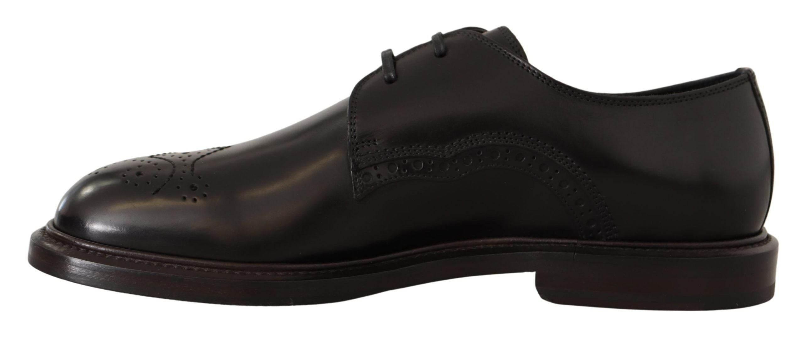 Dolce & Gabbana Elegant Black Derby Dress Shoes - Hilstor