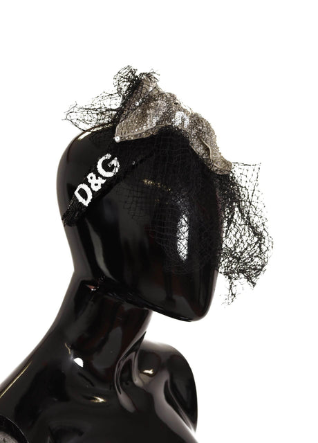 Dolce & Gabbana Glamorous Black Sequined Designer Diadem - Hilstor