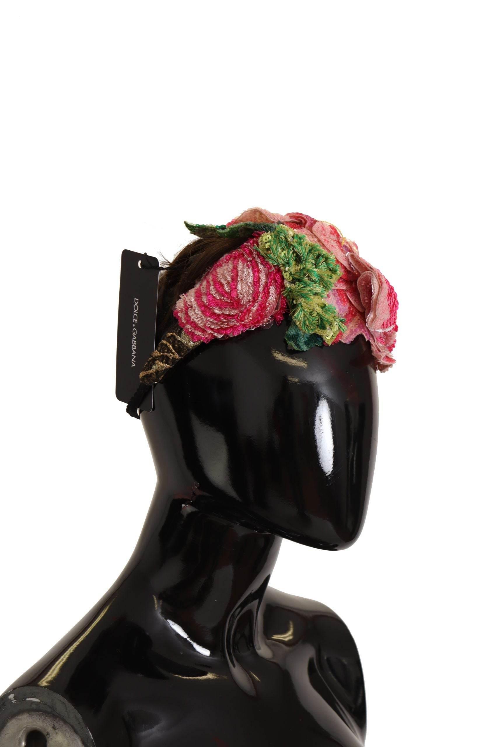 Dolce & Gabbana Multicolored Sequined Diadem Headband - Hilstor