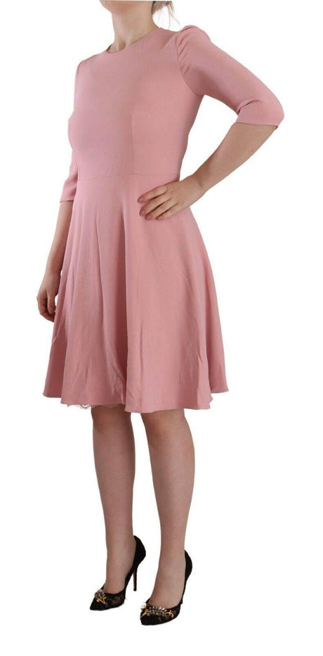 Dolce & Gabbana Elegant Pink A-Line Knee Length Dress - Hilstor