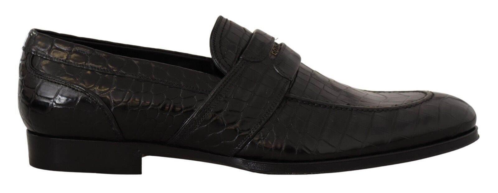 Dolce & Gabbana Elegant Crocodile Leather Moccasin Shoes - Hilstor