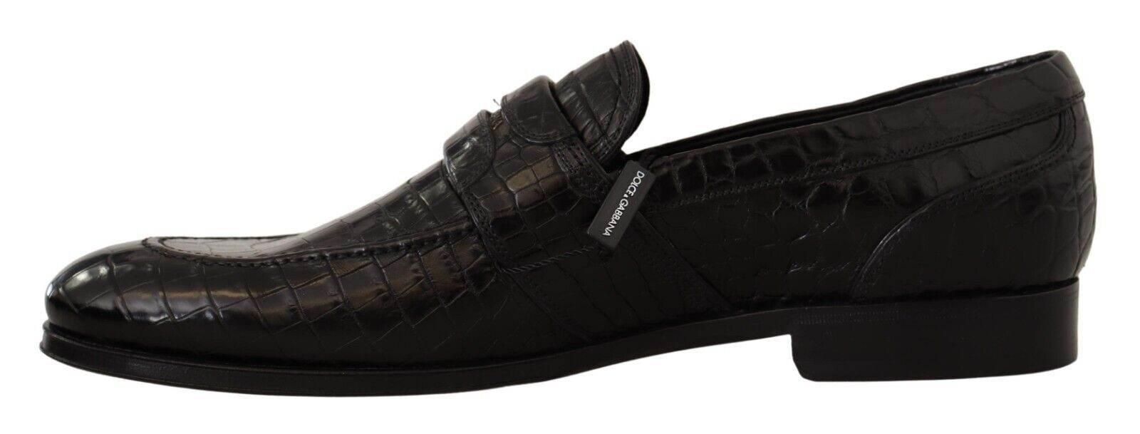 Dolce & Gabbana Elegant Crocodile Leather Moccasin Shoes - Hilstor