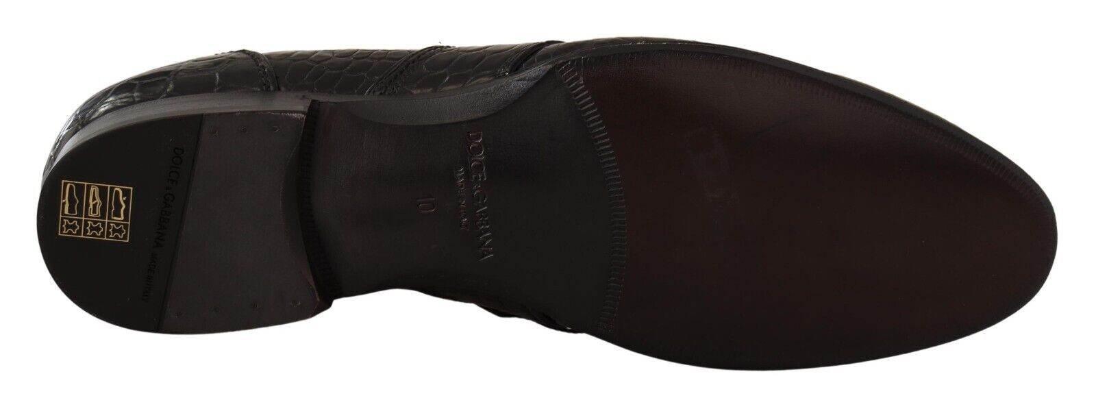 Dolce & Gabbana Elegant Crocodile Leather Moccasin Shoes - Hilstor