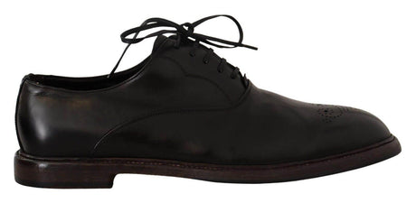 Dolce & Gabbana Elegant Black Leather Derby Formal Shoes - Hilstor
