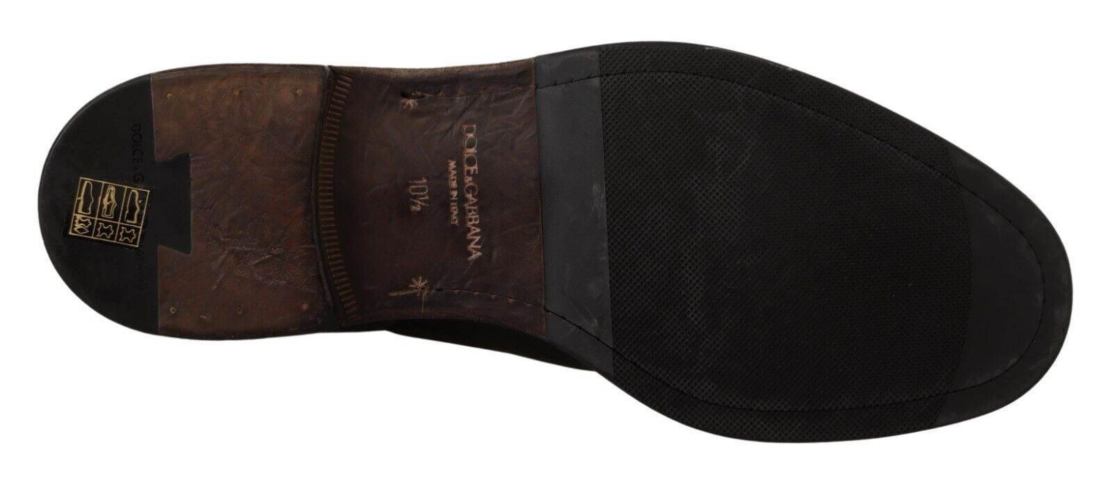 Dolce & Gabbana Elegant Black Leather Derby Formal Shoes - Hilstor