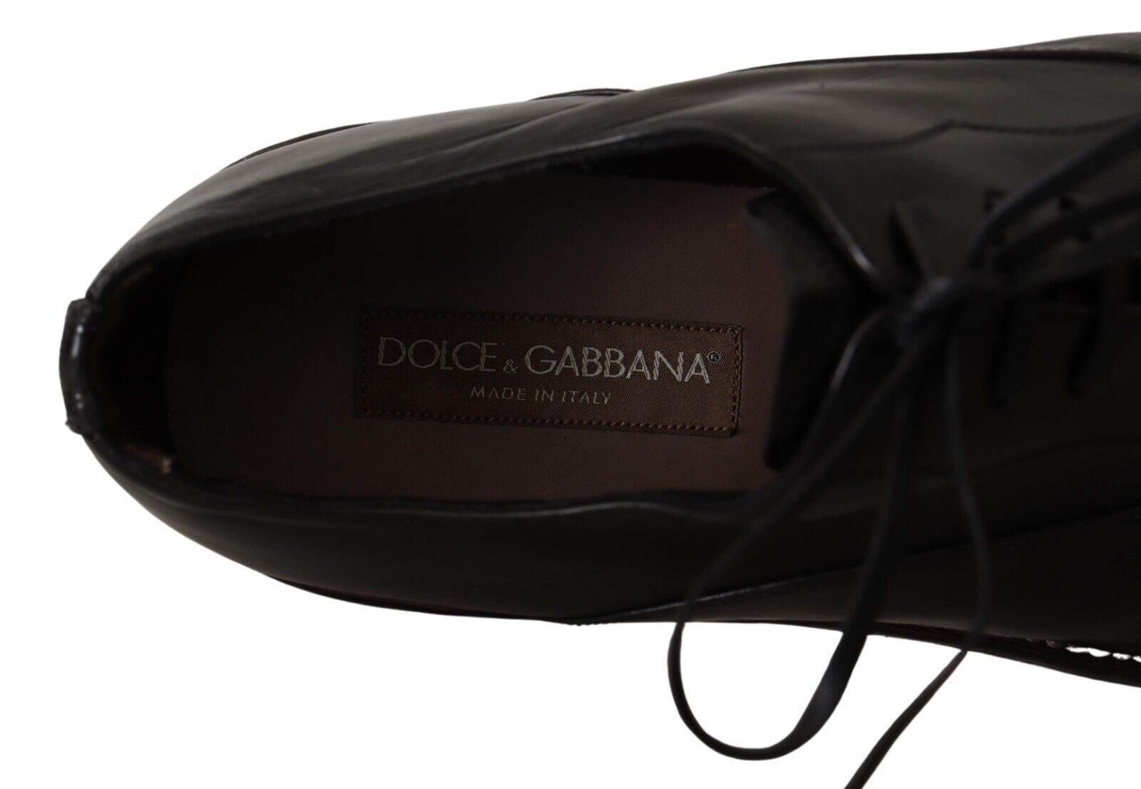 Dolce & Gabbana Elegant Black Leather Derby Formal Shoes - Hilstor