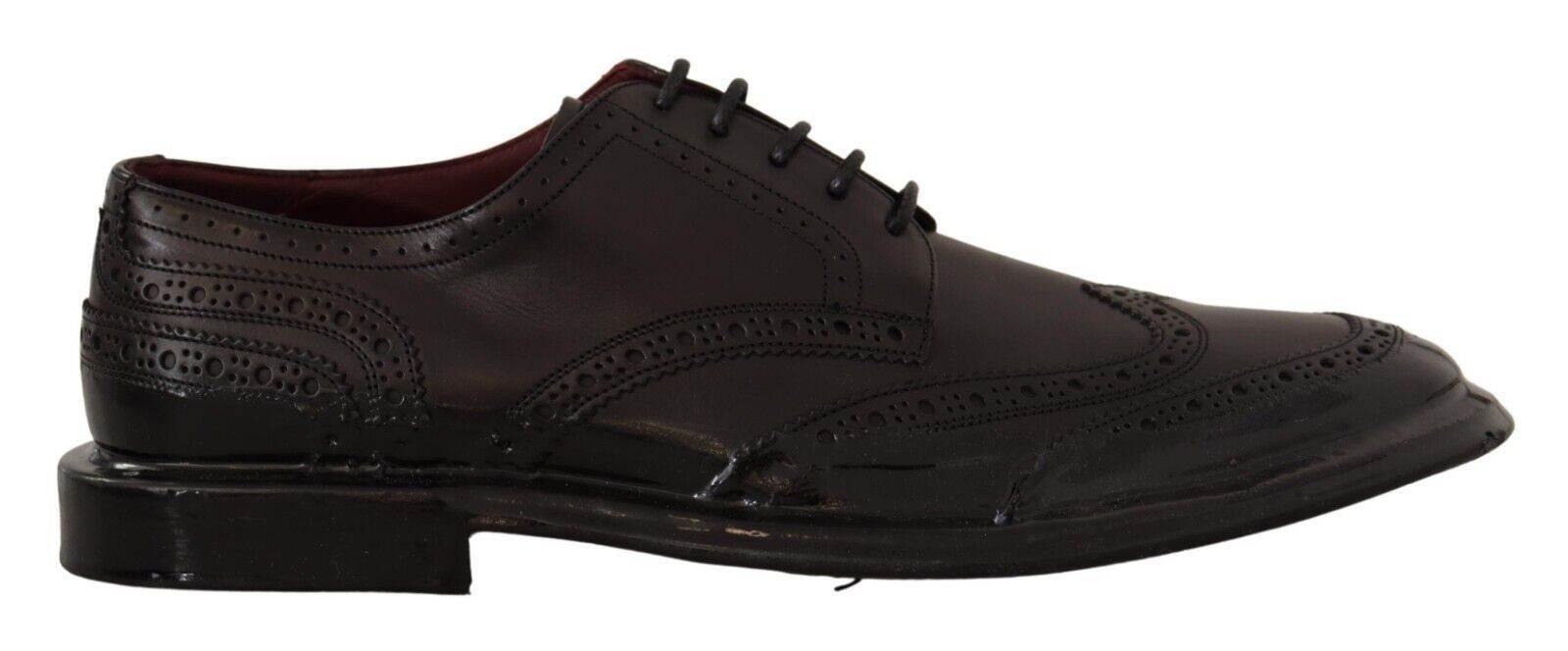 Dolce & Gabbana Elegant Calfskin Derby Oxford Wingtips - Hilstor