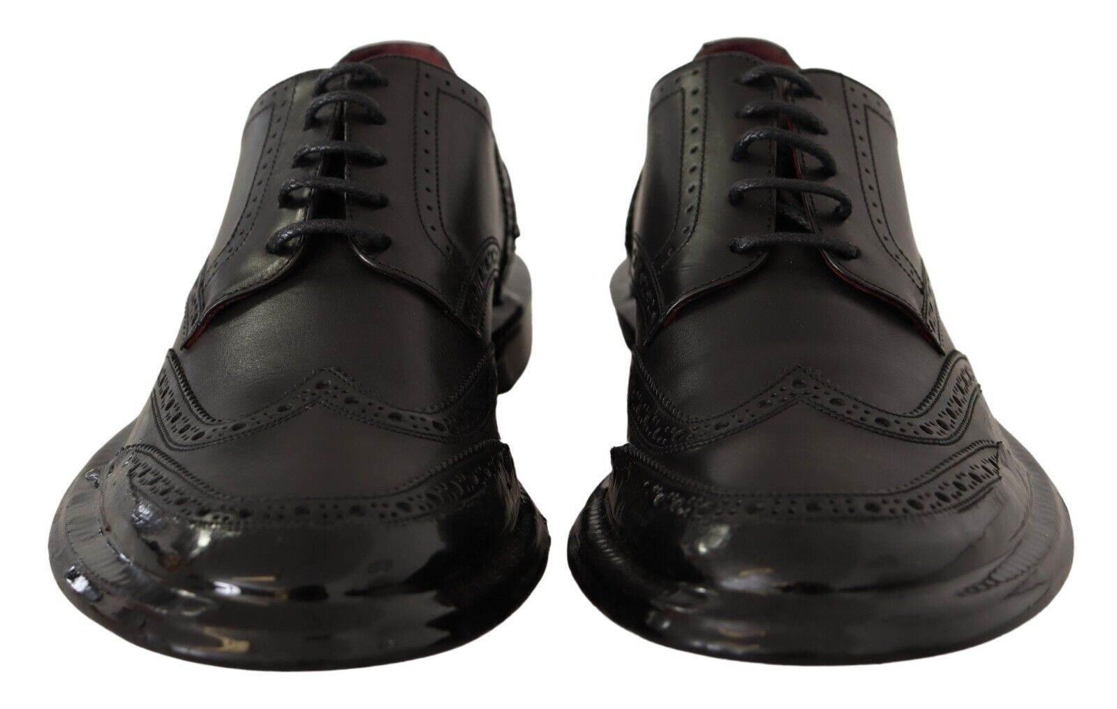 Dolce & Gabbana Elegant Calfskin Derby Oxford Wingtips - Hilstor