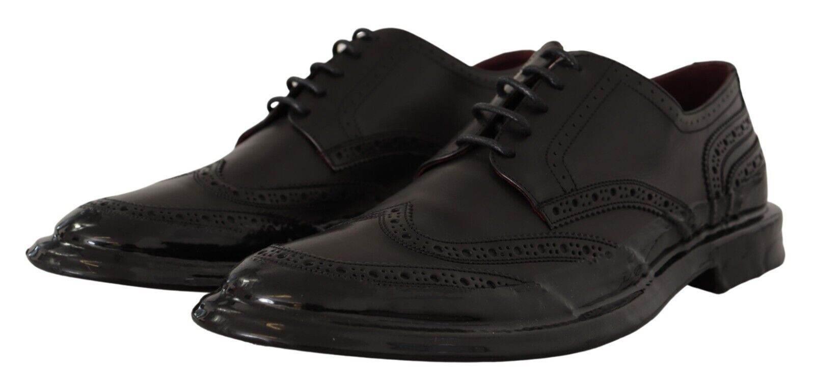 Dolce & Gabbana Elegant Calfskin Derby Oxford Wingtips - Hilstor