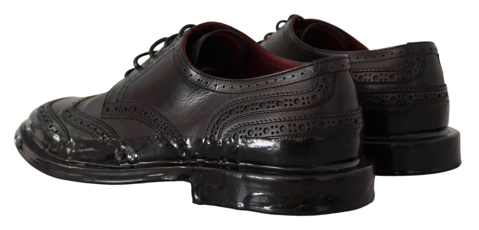 Dolce & Gabbana Elegant Calfskin Derby Oxford Wingtips - Hilstor