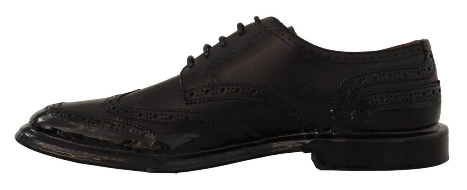 Dolce & Gabbana Elegant Calfskin Derby Oxford Wingtips - Hilstor