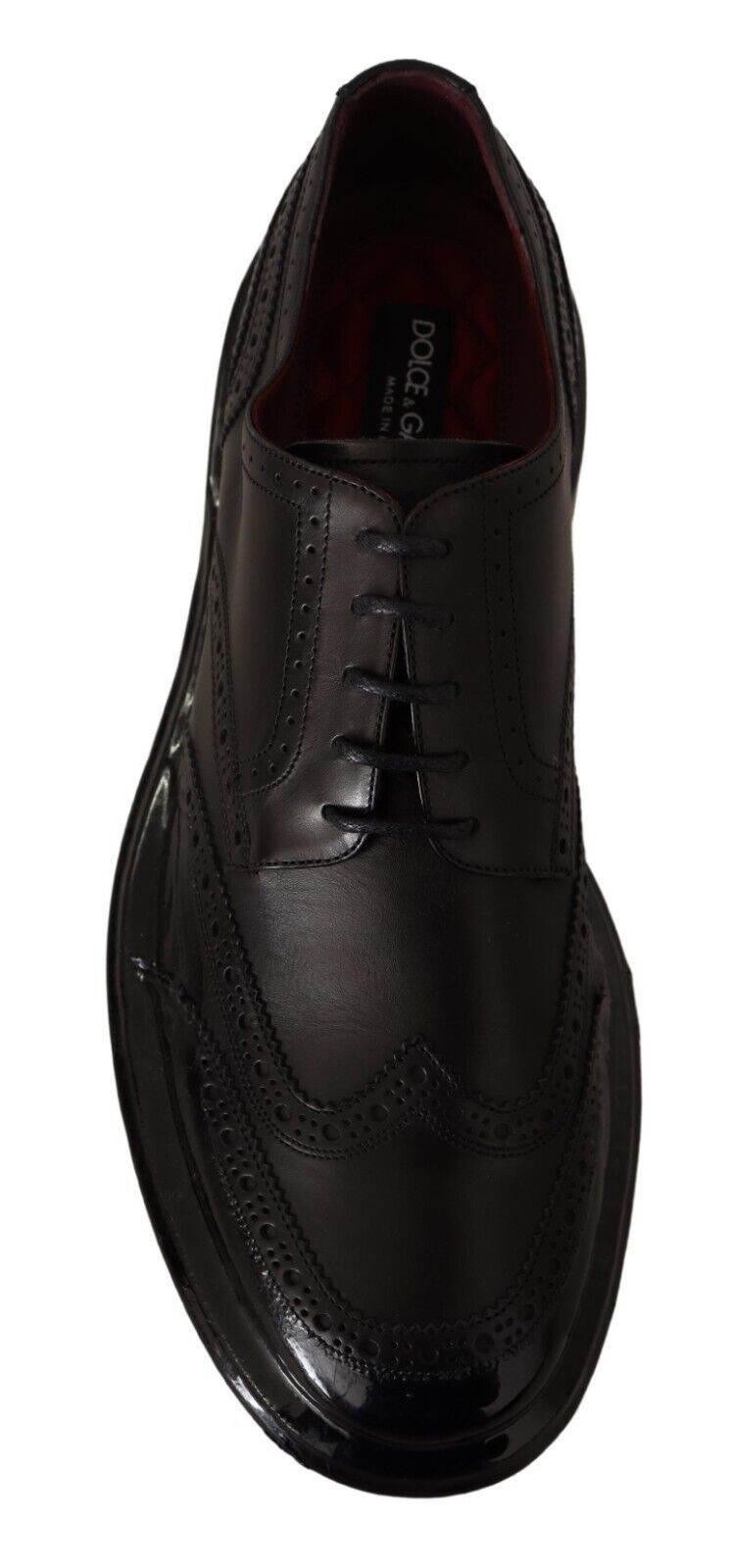 Dolce & Gabbana Elegant Calfskin Derby Oxford Wingtips - Hilstor