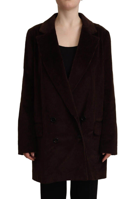 Dolce & Gabbana Bordeaux Corduroy Cotton Blazer Oversized Jacket - Hilstor