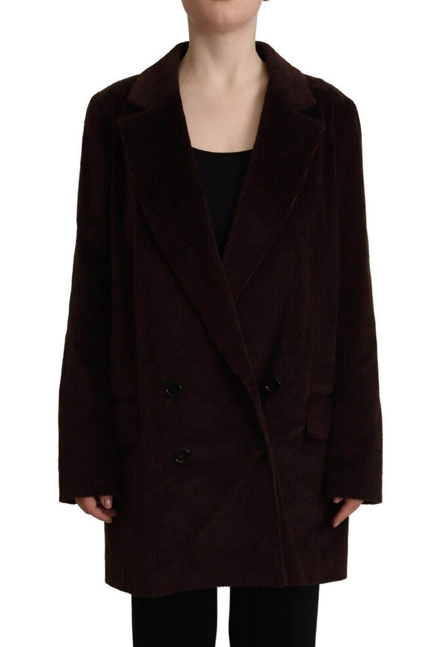 Dolce & Gabbana Bordeaux Corduroy Cotton Blazer Oversized Jacket - Hilstor