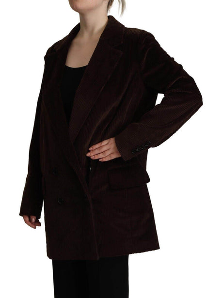Dolce & Gabbana Bordeaux Corduroy Cotton Blazer Oversized Jacket - Hilstor